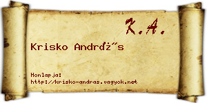 Krisko András névjegykártya